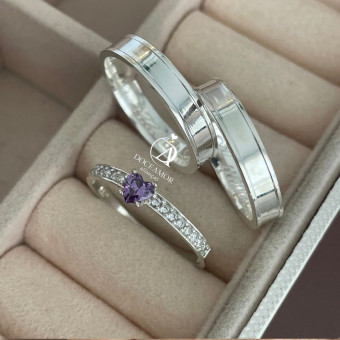 Alianças em Prata 950 - Íris - 5mm - Solitário Elegance 