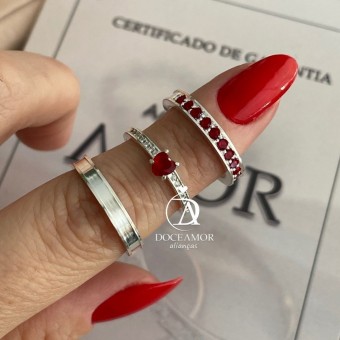 Alianças em Prata 950 - Íris - 3mm - Solitário Elegance 