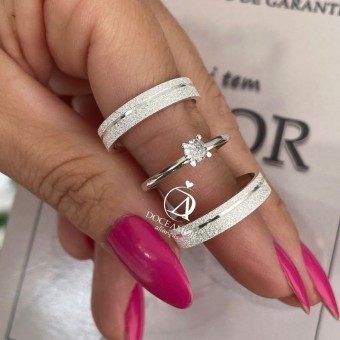 Alianças em Prata 950 - Zara - 4mm - Solitário Tradicional