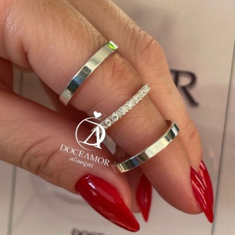 Alianças em Prata 950 - Selene - 2mm - Anel Aparador