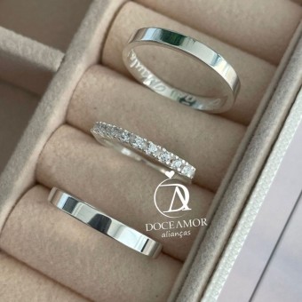 Alianças em Prata 950 - Selene - 2mm - Anel Aparador