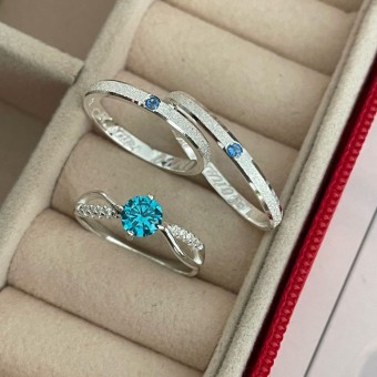 Alianças em Prata 950 - Lume -  2mm - Solitário Princes