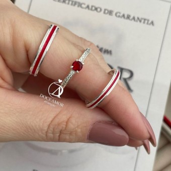 Alianças Akai ito - 2,5mm e 3mm - Retas Foscas - Solitário Ellegance