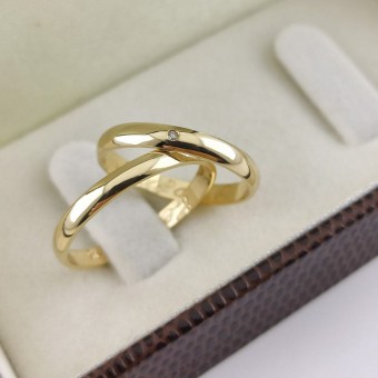 Alianças em Ouro 18k - 2,4mm - Clássica Brilhante